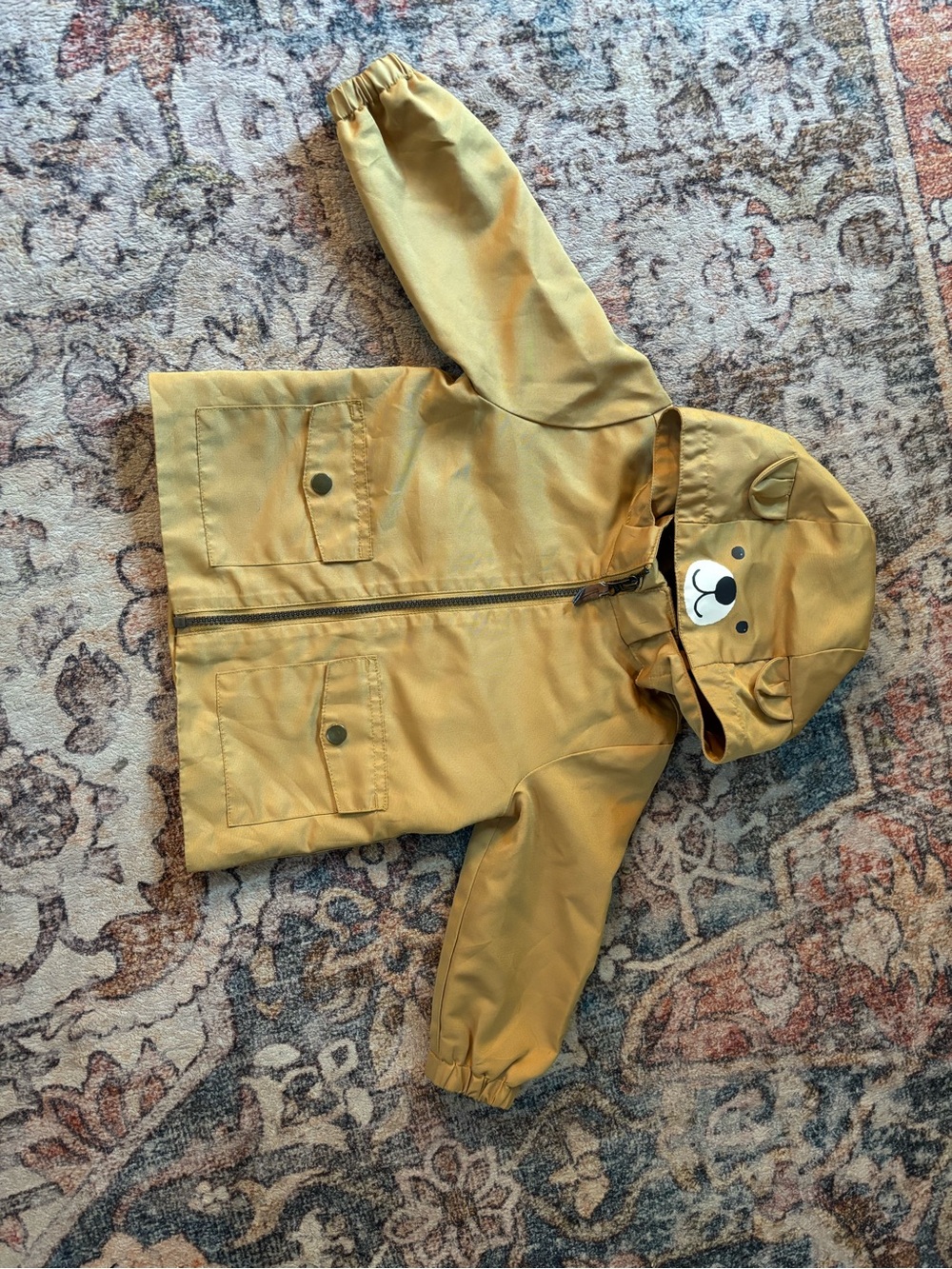 H&M Mustard Bear Hooded coat with detachable hood for Kids